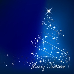 Blue Merry Christmas Tree